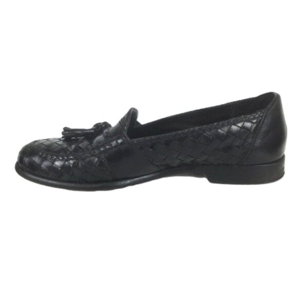Cole Haan Bragano 9.5 N M Made in Italy Woven Black Tassel Loafers Mens Designer - Picture 3 of 11